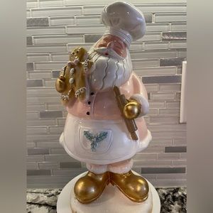 🚨FLASH SALE🚨 Whimsical Pink Baking Santa with Gingerbread and Rolling Pin 🎅🏼